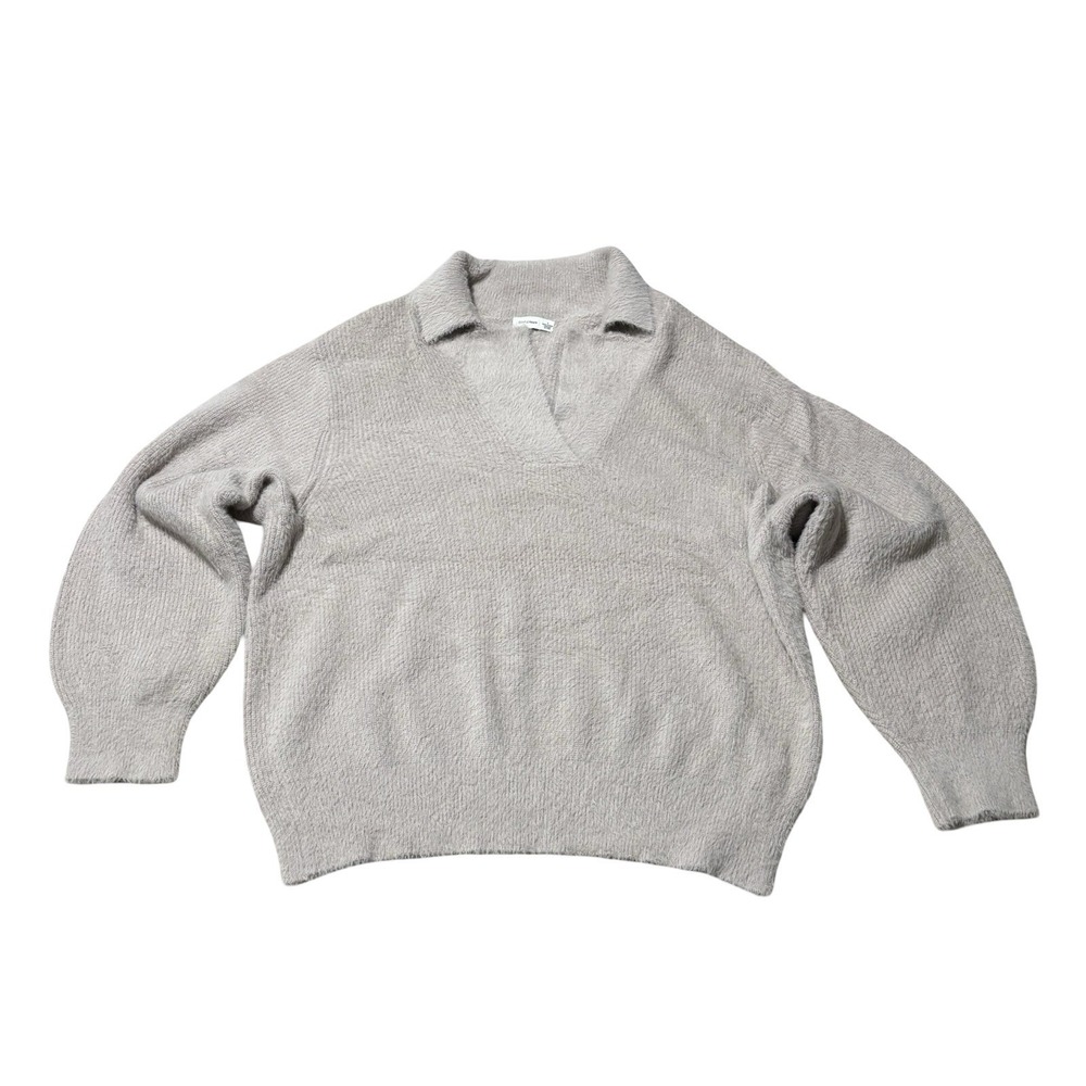 Gentle Fawn Women's Fuzzy Cozy‎ Collared Sweater Beige Size Large 24 x 26